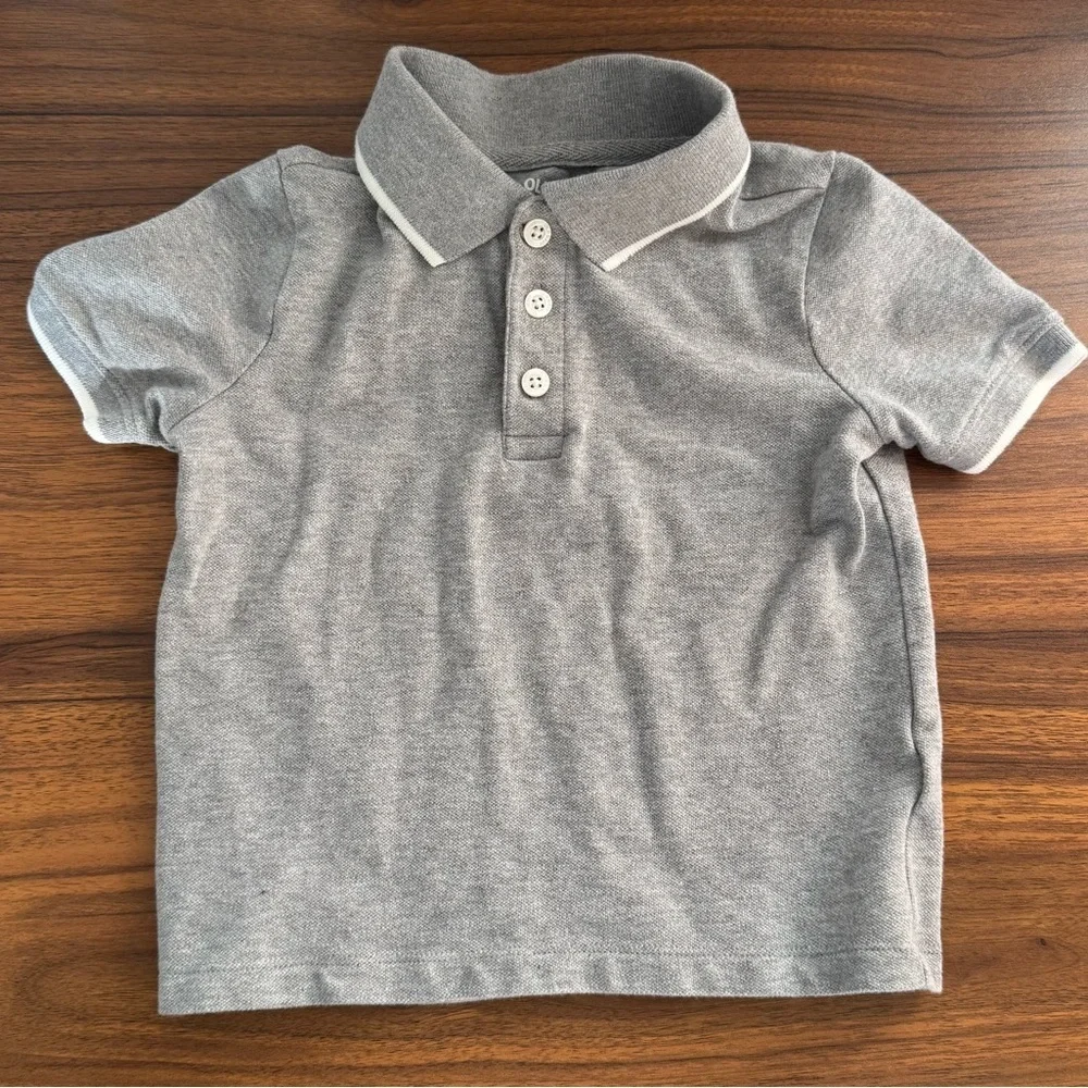 Old Navy 2 Pc Kids Polo Shirt Set - Blue and Gray Toddler 2T 100% Cotton